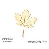 Fashion Maple Leaf Metal Brooch Gold-plated Plant Lapel Pins Skirt Hat Badges Stainless Steel Jewelry Accessories New Year Gifts