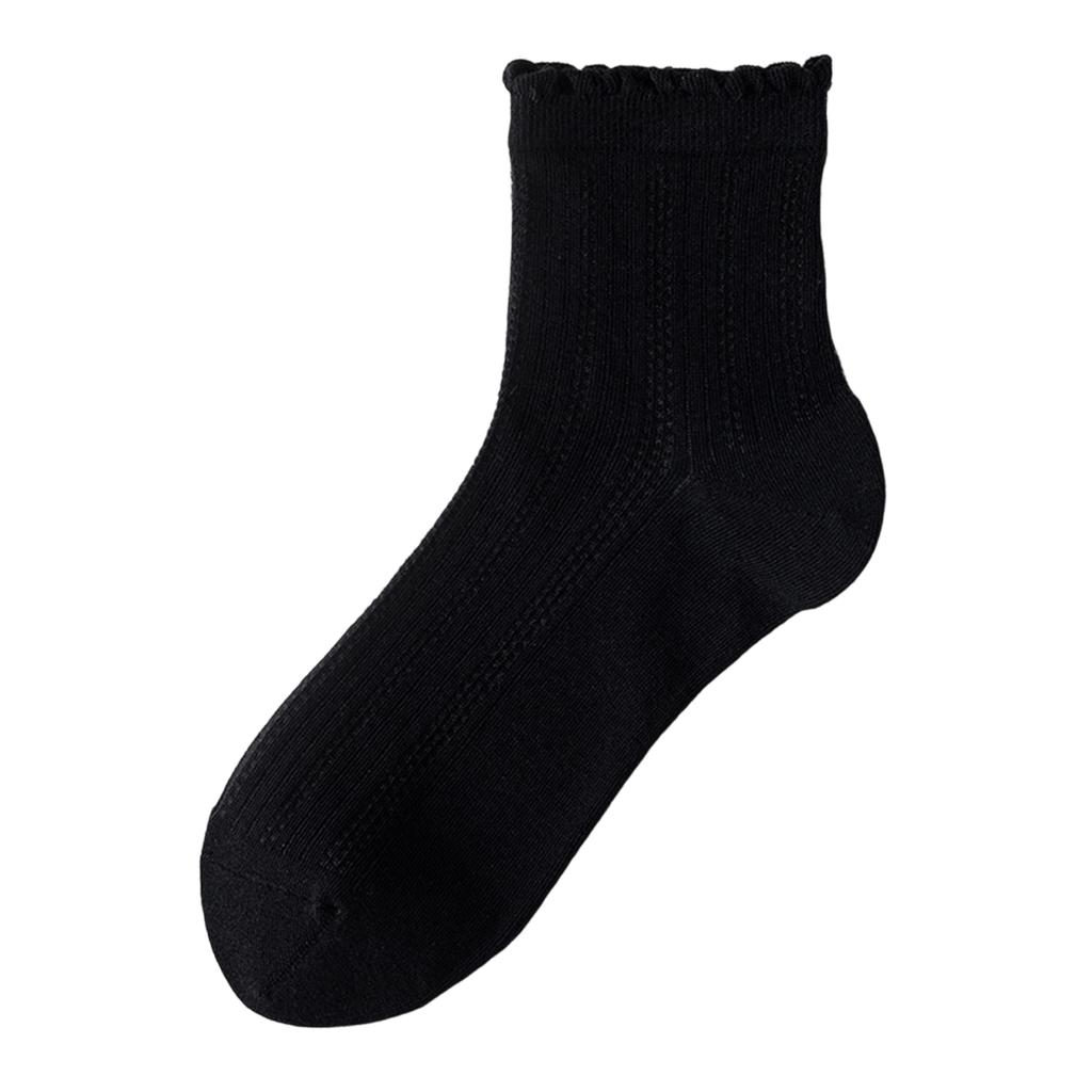 Women Thin Mesh Lace Socks Seamless Mid-Calf Socks Breathable Lightweight Soft Fabric Stretchy Fit for Daily Wear