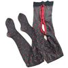 Women Sexy T Shape Open Crotch Tights Sweet Heart Printed High Waist Nylon Pantyhose 5D Oil Shiny Pole Dance Clubwear