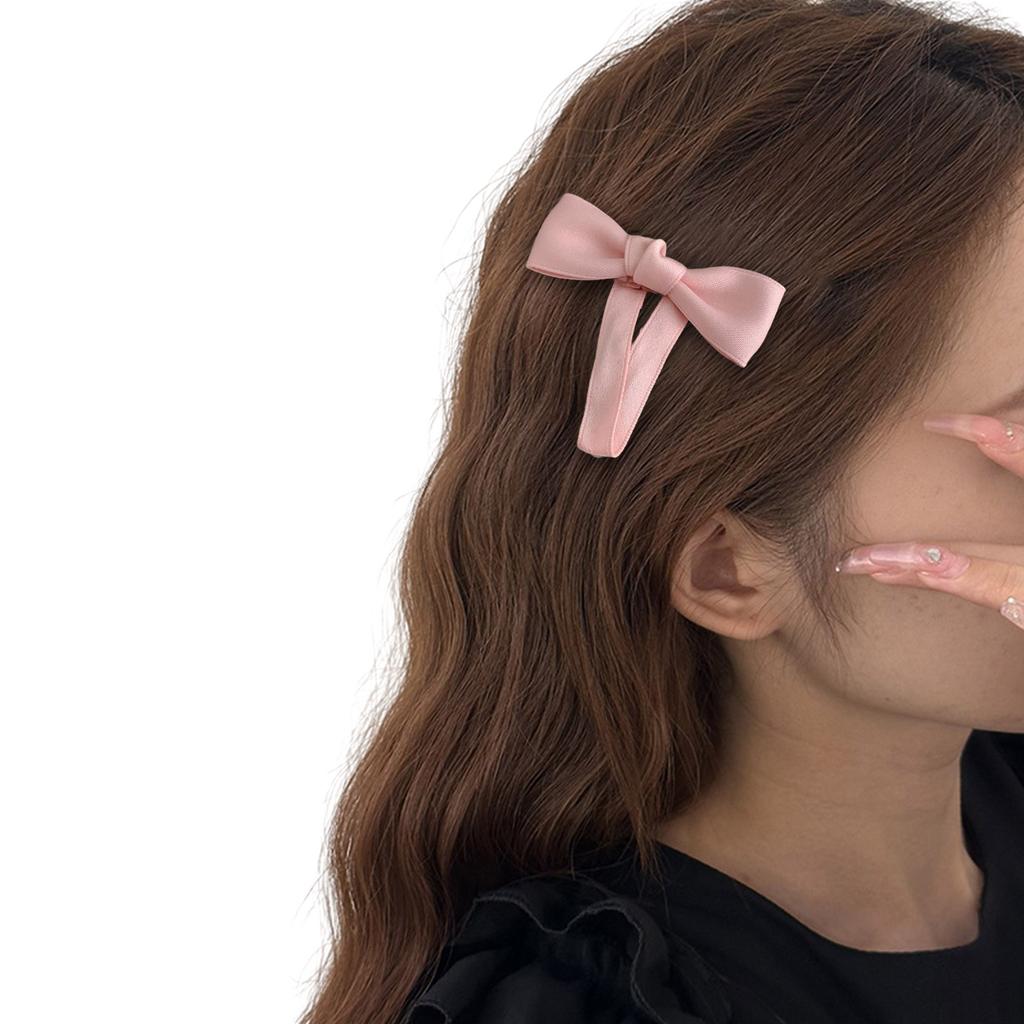 Delicate Bow Elegant Y2K Style Side Clip Bow Hair Clip Sweet Girls Fairy Bow Style 3D Bowknot Balletcore