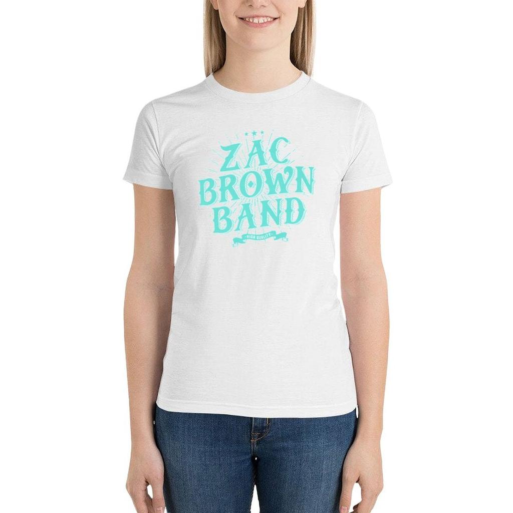 Zac Brown Band T-Shirt Tops Koreanische Mode Weiße T-Shirts für Frauen