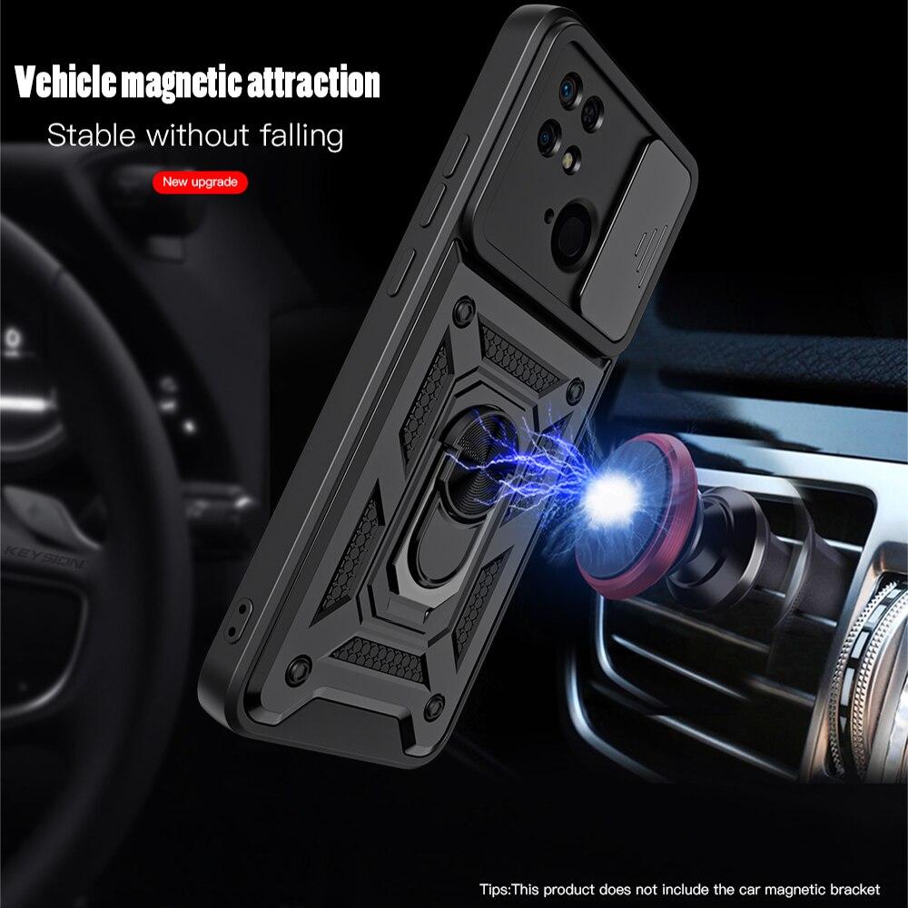 KEYSION Nárazuvzdorné pouzdro pro Redmi 10C 10A Push Pull Camera Protection Kryt telefonu pro Xiaomi Redmi 10 2022