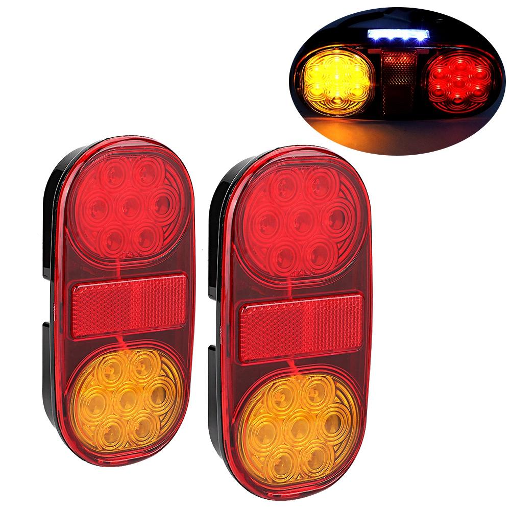 12V Universal Bright LED Taillight Tail Lamp with License Plate Light for Trailer Bus RV