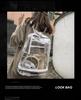 Schoolbag transparent backpack men's backpack large capacity fashion trend jelly bag personalized student schoolbag women's 1011 new models