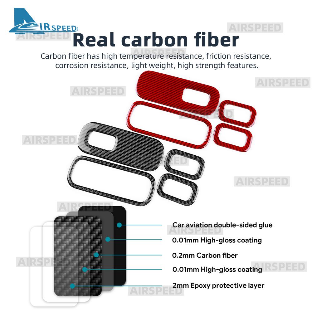 Real Soft Carbon Fiber Trim Sticker For Mercedes Benz A CLA Class W177 W118 C118 2020-2025 2025 Car Window Lift Control Frame