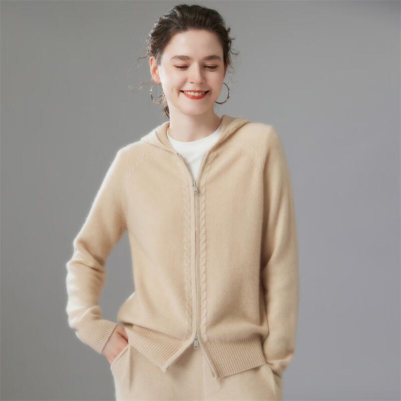 Fanzhen Women's Hooded Thick Cashmere Cardigan