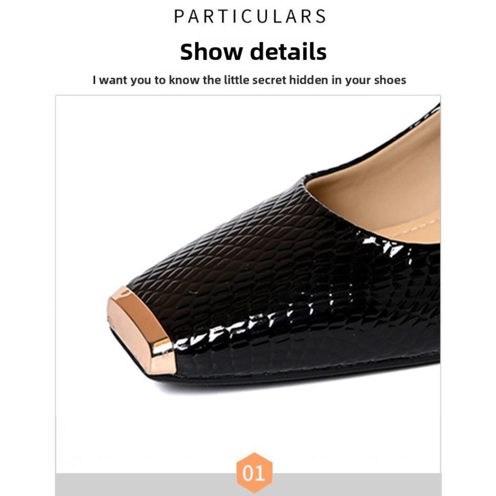 Women's French Style Square Toe Heels, Solid Color Chunky Heel Pumps, Elegant Slip on Business Office Work Shoes for Women