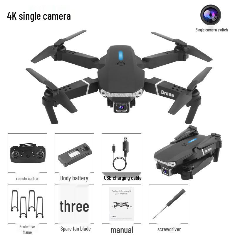 E88 4K Dual Camera Drone for Kids: Aerial Photography Remote Control Quadcopter Toy