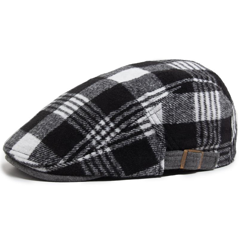 

Модные хлопковые береты в клетку для мужчин, винтажная кепка газетчика, осенний повседневный берет, женский, зимняя теплая мужская плоская кепка унисекс One Size