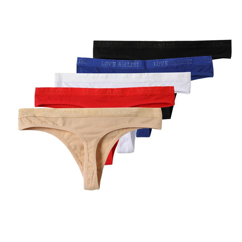Evropský & Americký Styl Bezešvé Bavlněné Tanga - Sportovní & Sexy Dámské T-Kalhotky s Vysokou Pružností
