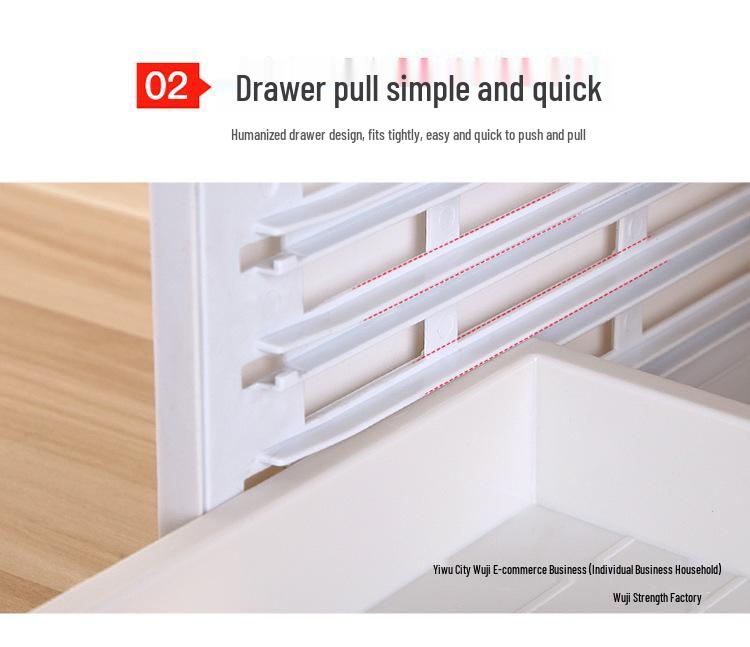 4-Drawer Lockable Plastic Office File Cabinet, Thickened Storage Box