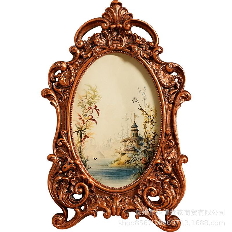 Kreativer Amerikanischer Stil Geschnitzter Vintage Harz Fotorahmen Bilderrahmen Heimdekoration Ausstellungsständer Wandbehang Hochzeit