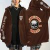 High Street Style Skull Print Hoodie Loose Fit Casual Sweatshirt Men Teens
