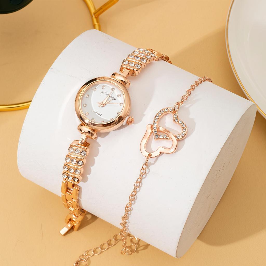 Leichter Luxus Kleines Zifferblatt Armband Set Damenuhr