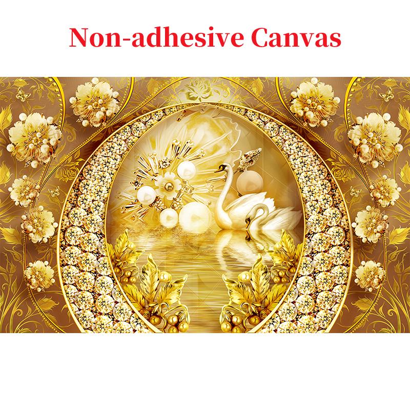 

3D настенные фрески обои Лебединое озеро золотые украшения бриллиантовый цветок Роскошная гостиная диван ТВ фон домашний декор фото настенная фреска 300cm (W) x 200cm (H)