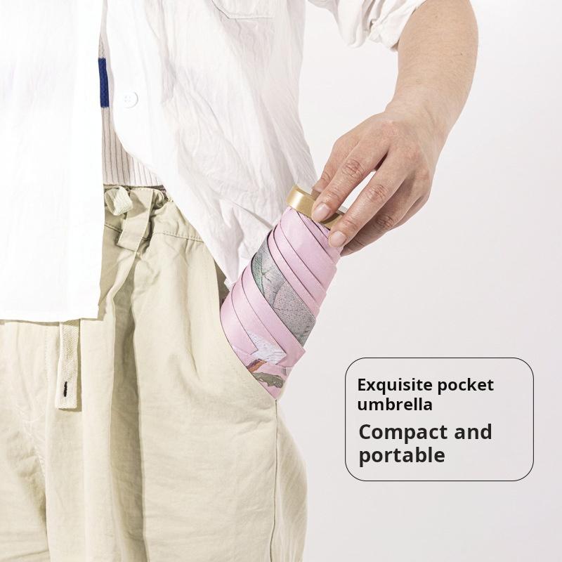 Compact Travel Mini Umbrella Uv Protection Capsule Umbrella 3/6 Fold Ultra Lightweight Sunshade Umbrellas Protable Manual
