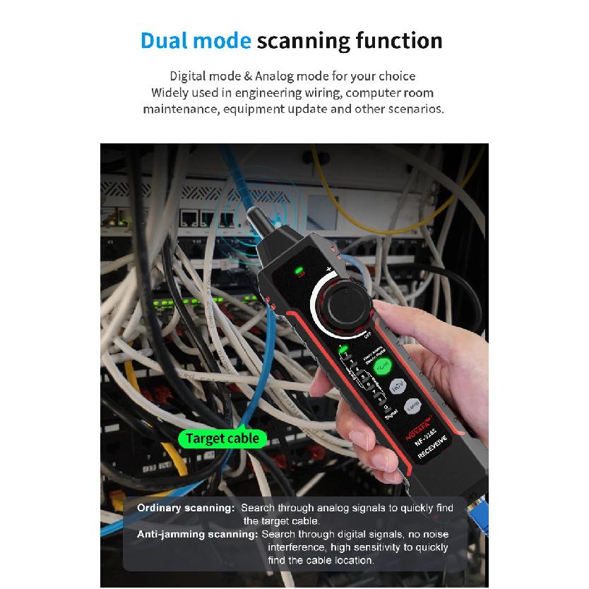 NOYAFA NF-918S Network Cable Tester Red Light Pen Wire Tracer with Optical Power Meter POE Check Wiremap Crimp Test Line Finder