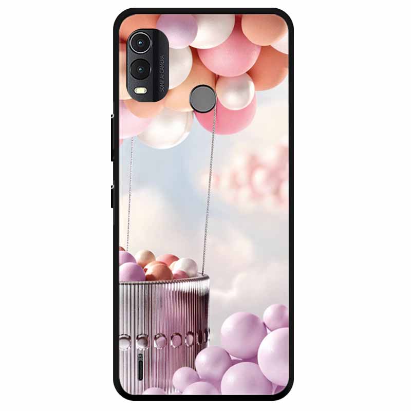 Soft Silicone Cover For Nokia C22 Case 2023 TPU Wolf Lion Painted Black Phone Coque for Nokia C22 C 22 4G Black For NokiaC22
