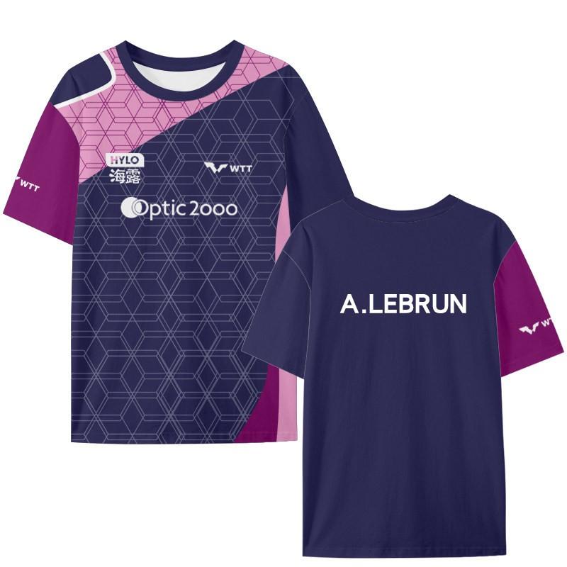 Felix Lebrun Alex WTT Stolní tenisový týmový dres Rychleschnoucí ledové hedvábí Krátký rukáv Tričko Unisex Sportovní tričko