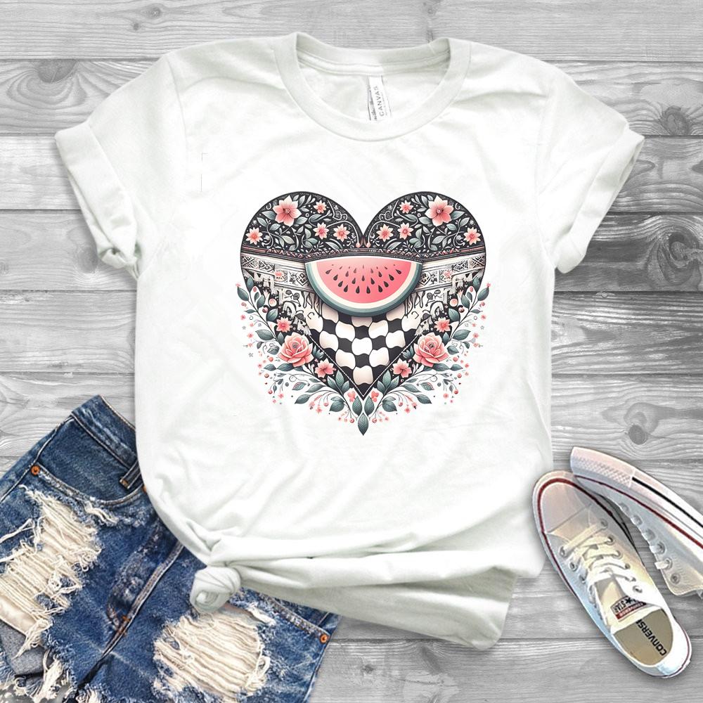 

Love Heart Watermelon Graphic Tshirt Aesthetic Fruit Shirt HuUnisex Rights Shirts Protest Tee Unisex Short Sleeves Tops S