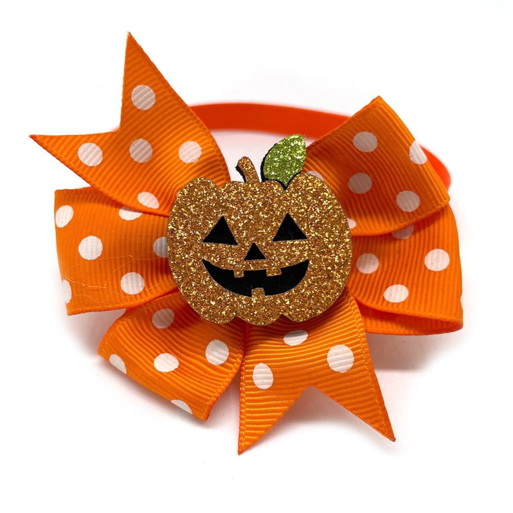50/100pcs Halloween Pet Dog Accessories Pet Dog Bow Ties with Pumpkin Accessories Pet Dog Collar Holiday Bow Tie Pet Supplies
