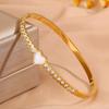 Fashionable Love Full of Light Luxury and High-end Titanium Steel Mother-of-pearl Heart-shaped Bracelet for Women