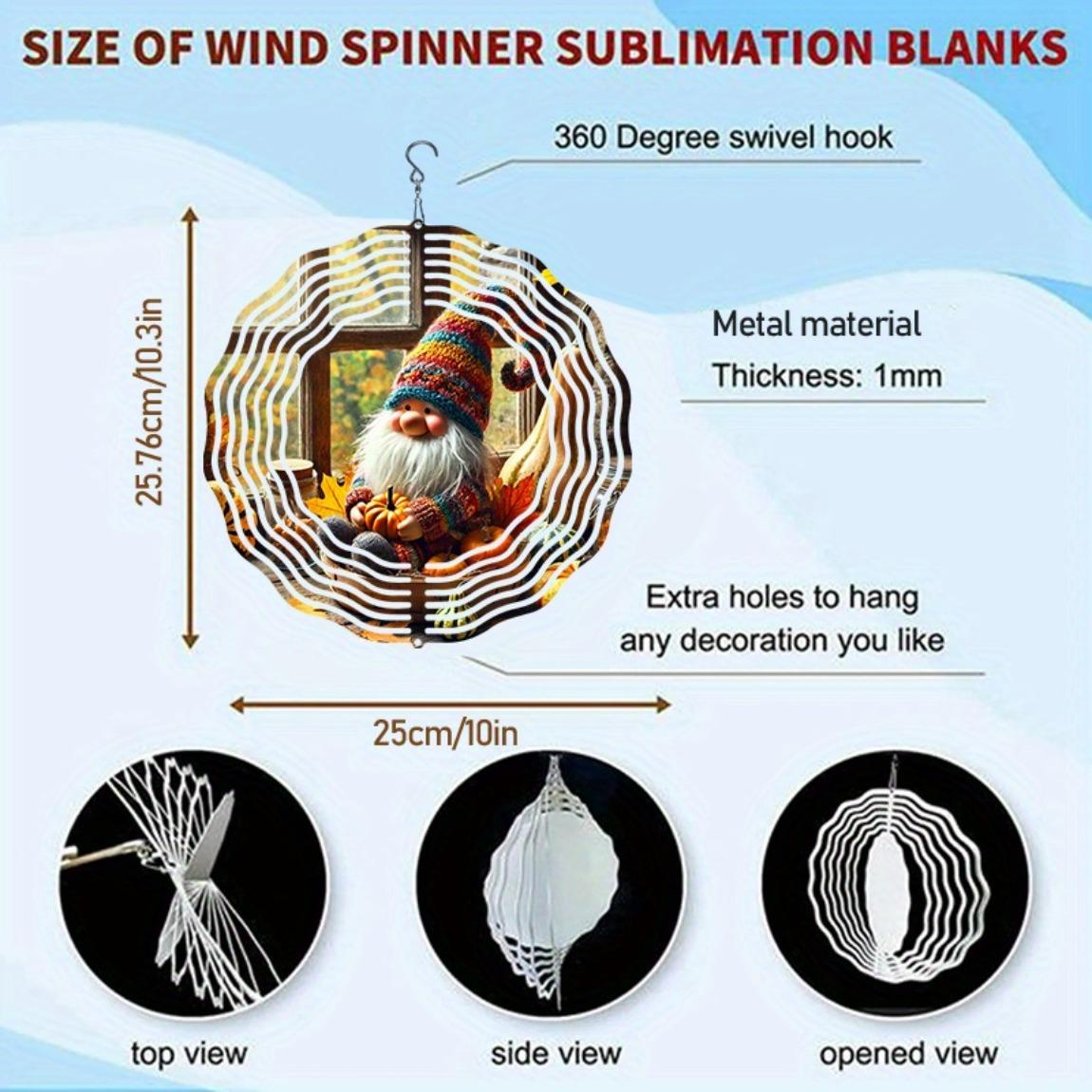 

Metal Garden Wind Chime with Rotating Spiral Autumn Gnome Pumpkin Decor for Outdoor Patio Porch Yard No Electricity Needed