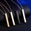 Europe and the United States supply lettering long titanium steel necklace trend rectangular geometric stainless steel pendant men