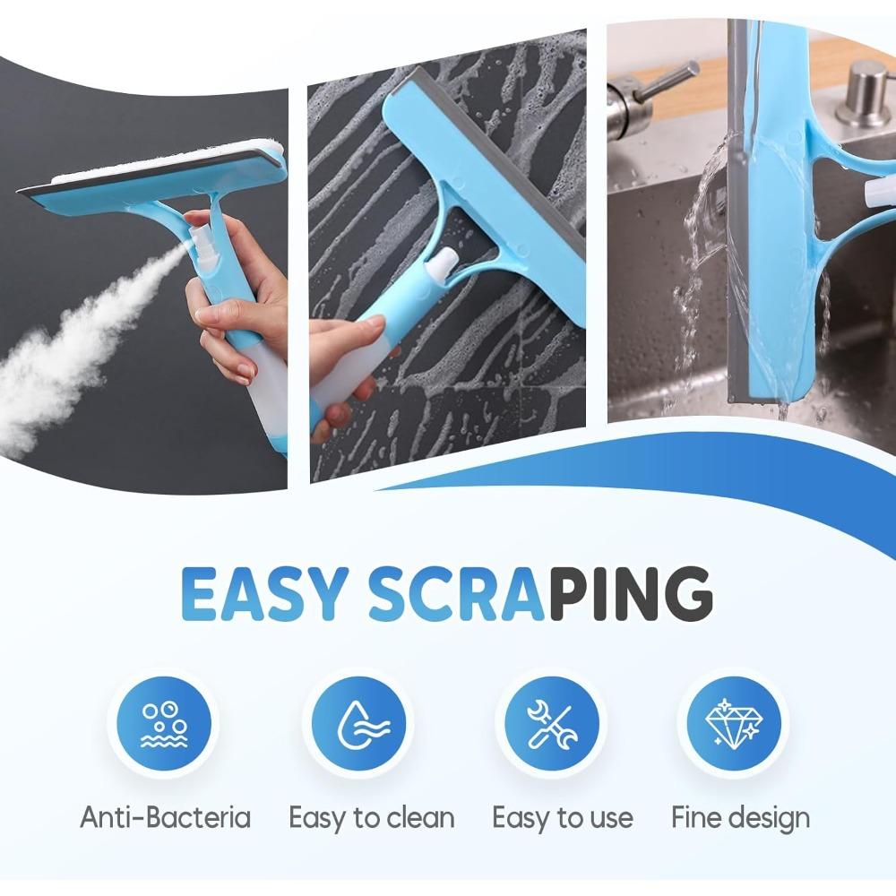 Shower Enclosure Glass Door Squeegee, 2025 Upgraded Multi-functional Shower Enclosure Glass Squeegee with Three-in-one Spray Function.