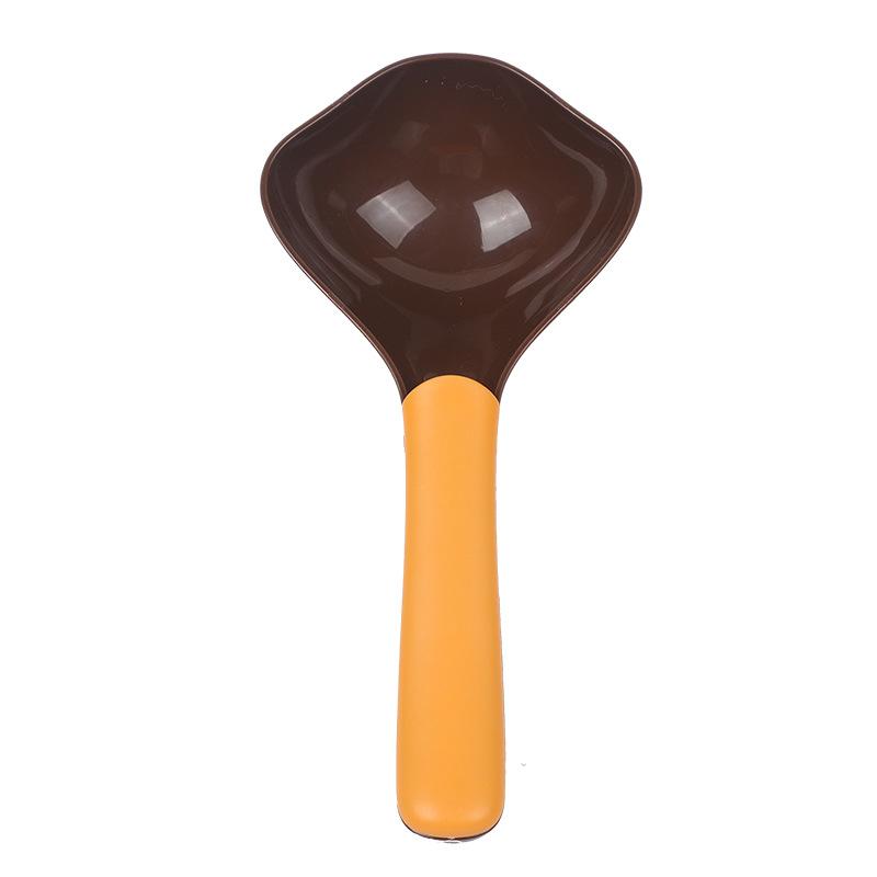 Pet food shovel, cat food spoon, dog food spoon, plastic shovel, pet food utensil, food shovel coffee + orange handle