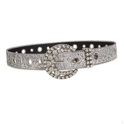 Elegant Rhinestone Waist Belt for Women's Jeans and Dresses with Stylish Pin Buckle