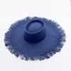 New summer fashion sunscreen sun hat, rough edge flat top big brim straw hat, beach travel sunscreen straw hat