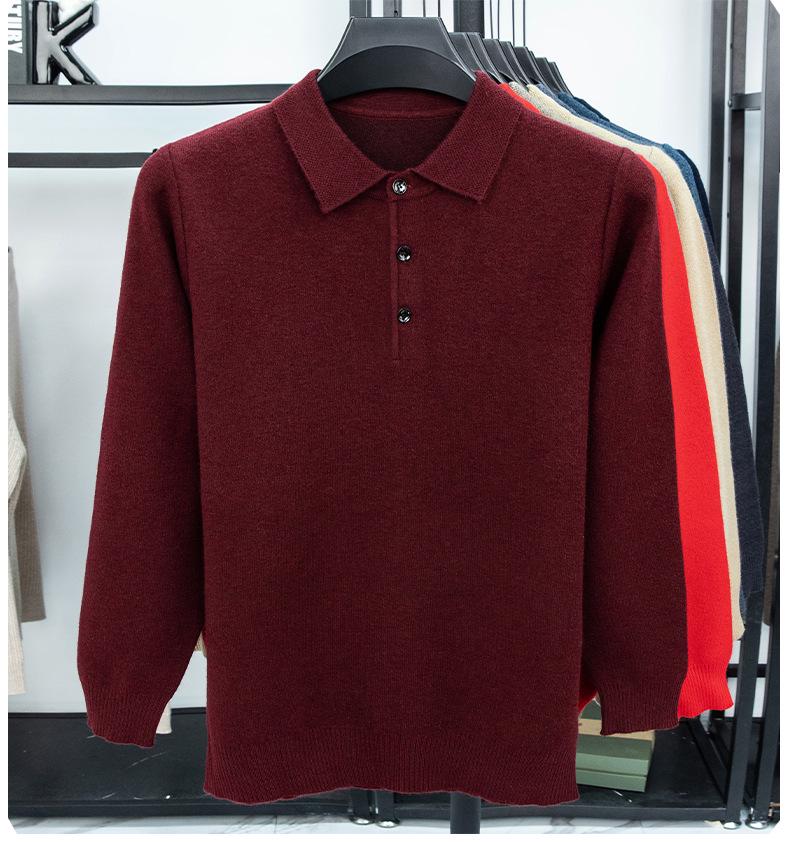 Men's Autumn/Winter Business Casual Loose Knit Sweater with Thickened Lapel