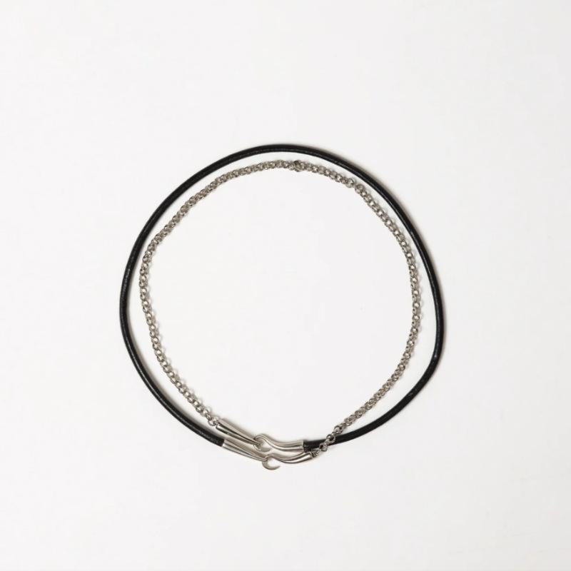 Personality Trend Copper Platinum Plated Wound Leather Rope Neck Chain Double Clavicle Chain Niche Temperament Elegant And Exquisite Necklace