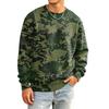 Men's Camouflage Printed Long Sleeve Shirt, Relaxed Fit Neck Casual Top