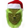 New Christmas Costume Cosplay Clothes Dress Up Santa Claus Weird Green Haired Monster Grinch Party Performance Costume
