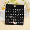Korean Version of Fashion Sweet Love Bow 10 Pairs of Stud Earrings Set New Pearl Leaf Earrings
