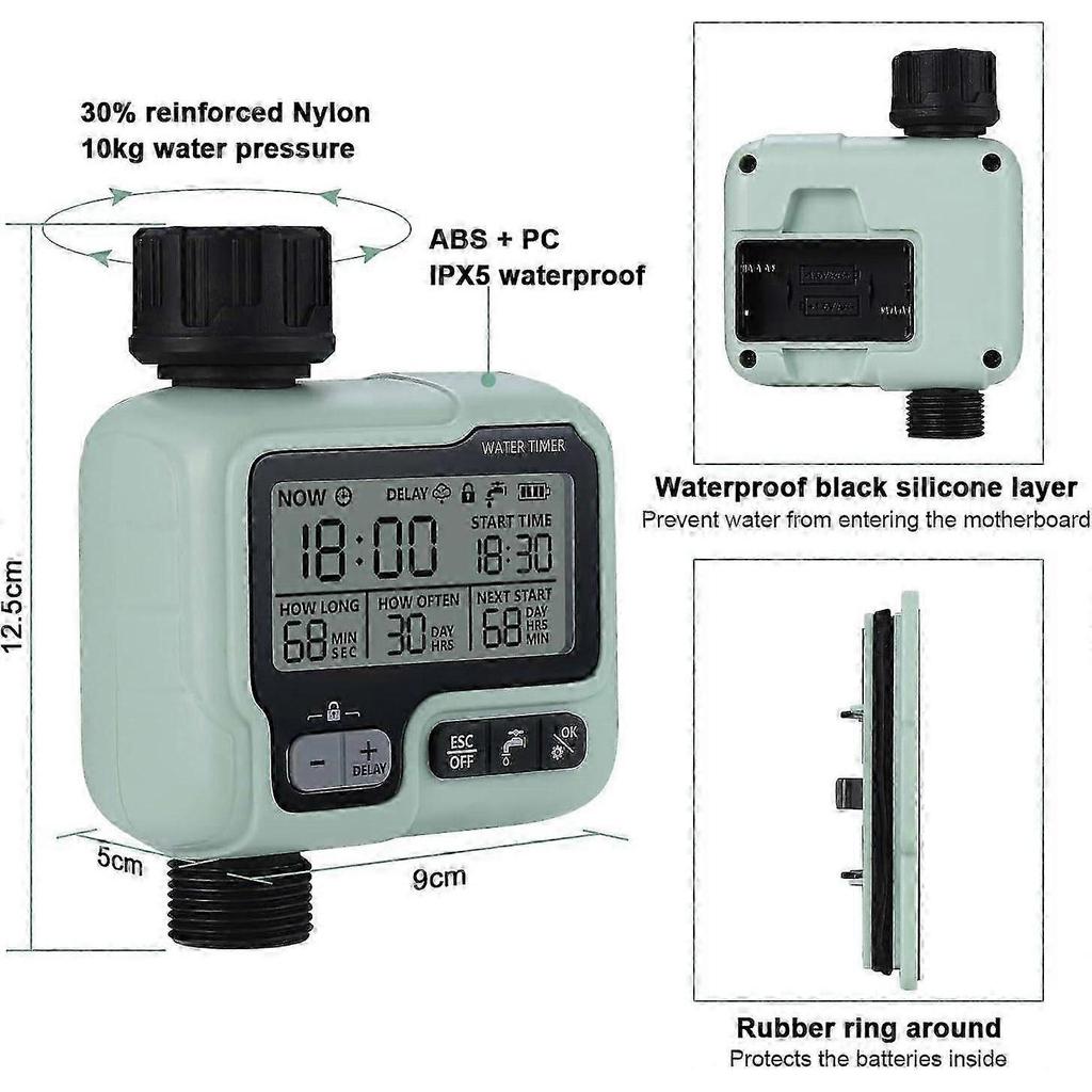 Irrigation computer with brass inlet, watering timer, garden timer, rain delay irrigation, programmable automatic/manual irrigation control,zxl