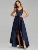Ever-Pretty Women's V-Neck A-line High-Low Hem Backless Sparkly Prom Dress Plus Size Evening Dresses