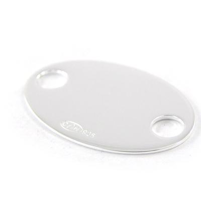 [H8234] - Silver Pendant 'Medal' Silver - 24x16 Mm