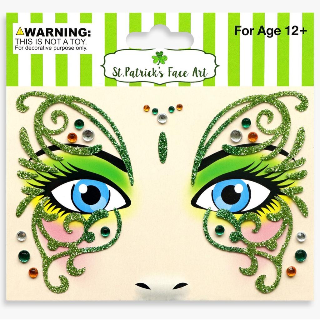 Glitter Face Art Stickers, Self-Adhesive Face Decor Decals for Halloween, Carnival, Festival and Party Makeup