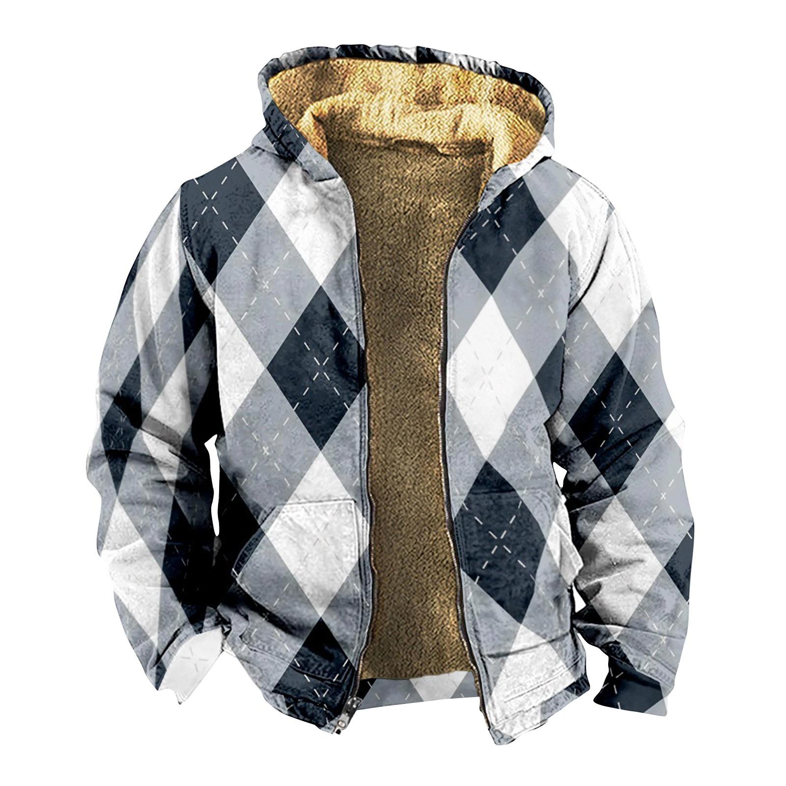 

Мужская куртка с клетчатым принтом, мужская весенне-осенняя повседневная трендовая куртка на молнии с капюшоном XXXXXXXL тёмно-синий