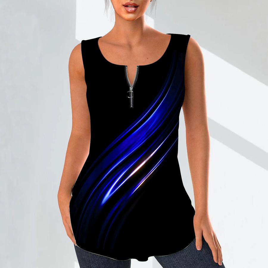 

Женские модные рубашки с v-образным вырезом, повседневные топы, футболка, женский жилет с 3D синим принтом вен, блузка без рукавов больших размеров, топы на бретелях 8XL темно-синий