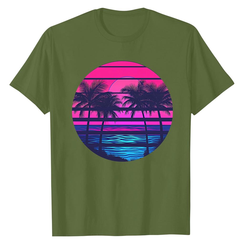 Women's Fashion Casual Printed Short Sleeve Round Neck Pullover Tops