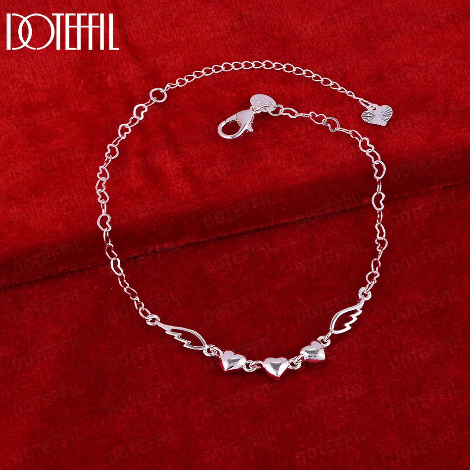 925 Sterling Silber Romantisches Herz Armband Hochzeitsschmuck