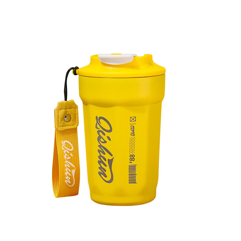 Stainless Steel Insulated Cup With Lifting Rope, Car Mounted Direct Drinking Accompanying Cup, Mug, Octagonal Coffee Cup