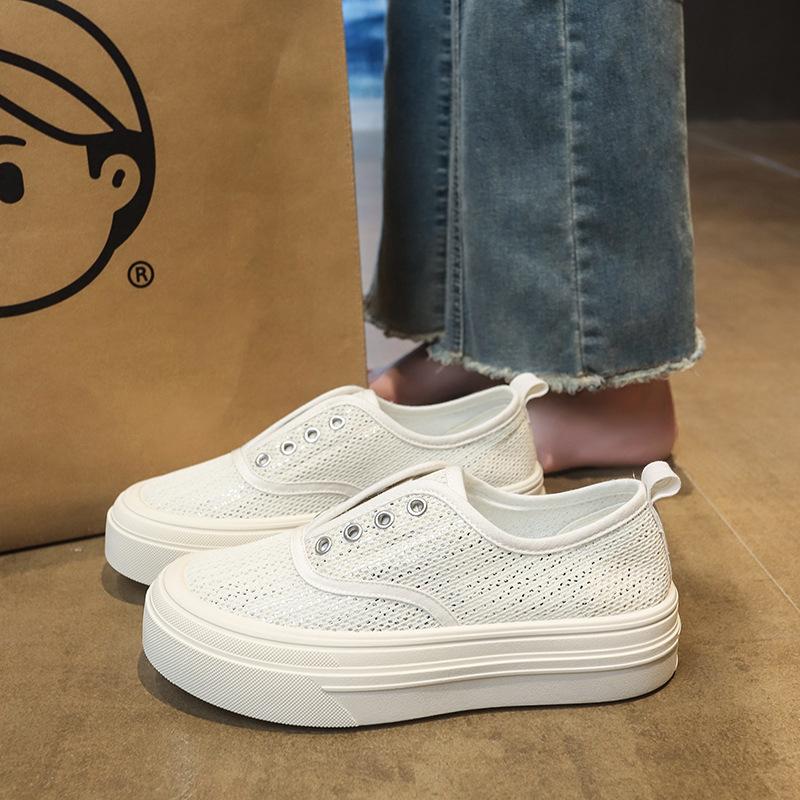 Summer personalized platform canvas shoes student versatile canvas shoes women's casual white shoes