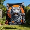 1pc Tiger Art Print Throw Blanket Polyester Fiber, Lightweight Flannel, Soft & Warm, All Season Use for Outdoor, Camping Digital Print