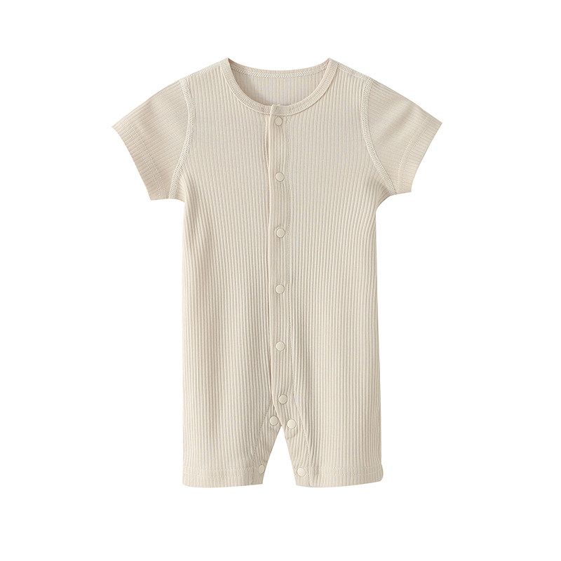 Baby Jumpsuit, Thin and Breathable, Summer Clothing for Small-Month-Old Babies, Modal Seamless Short-Sleeved Summer Jumpsuit