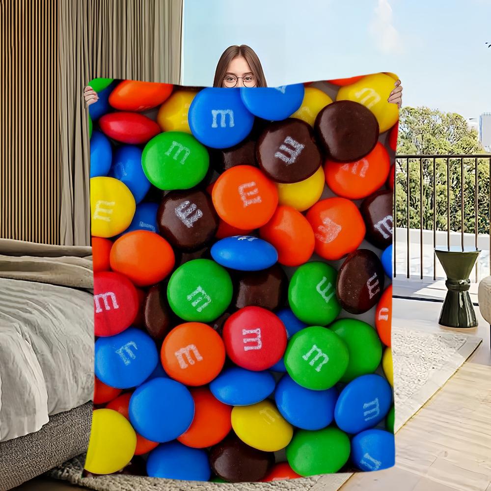 Lustige M-M&M-M’s Skikomfort warm Weich Zuhause Kinder Mittagessen Decke Geeignet für Wohnzimmer Büro Tägliches Reisen Geschenke